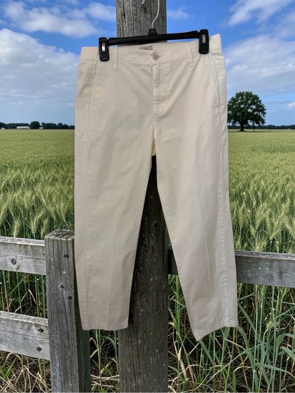 J. Crew Straight Leg Pants in Light Beige/Cream 27”Inseam
